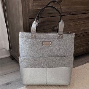 Kate Spade Gray and Silver Tote Bag